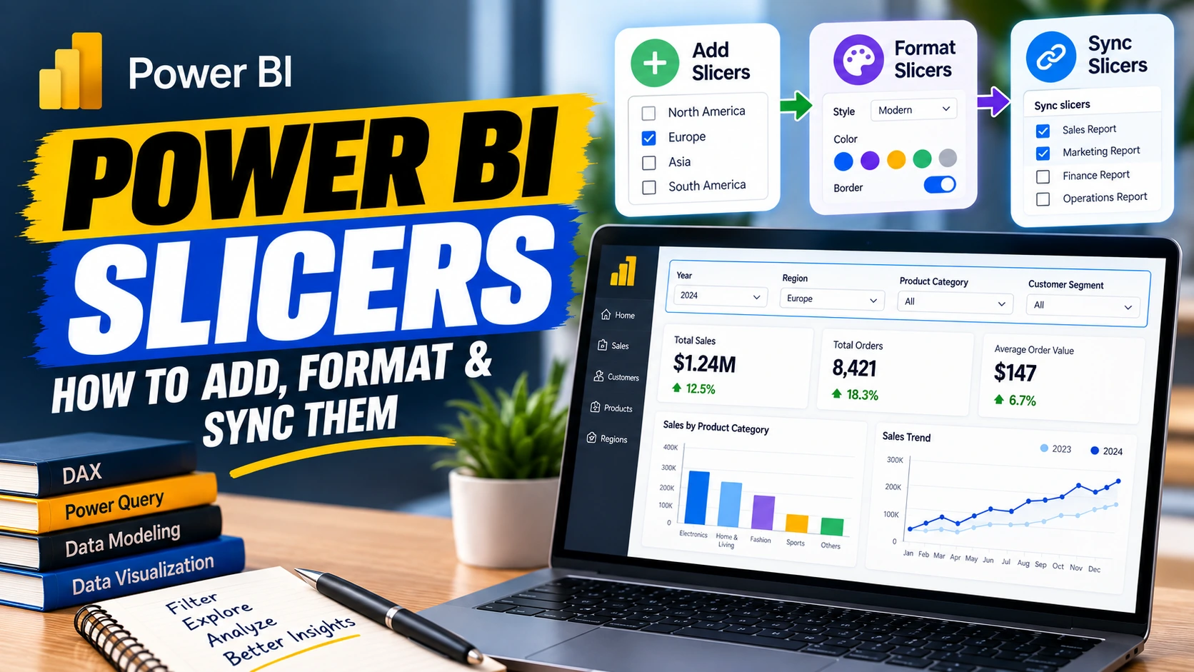 How to Add Power BI Slicers